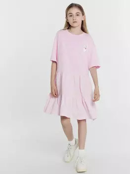 Платье для девочек светло-розовое с печатью