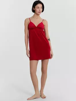 Платье домашнее женское красное