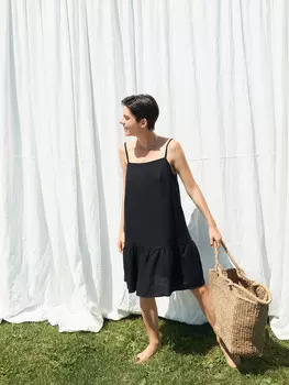 Платье домашнее женское в черном цвете