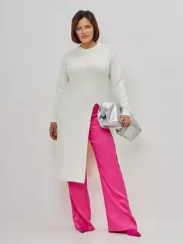 Платье-джемпер теплое оверсайз с разрезом