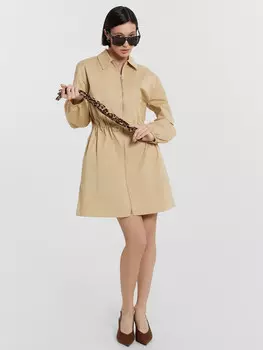 Платье женское бежевое на молнии