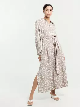 Платье женское бежевое с принтом