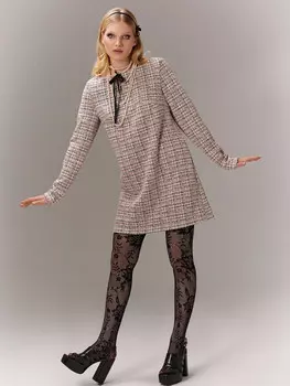 Платье женское бежевое с принтом