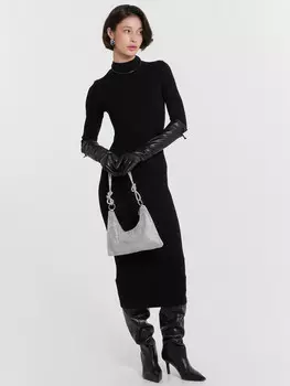 Платье женское черное длинное