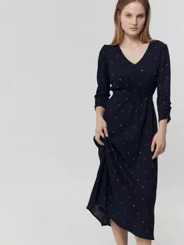 Платье женское черное в цветочки