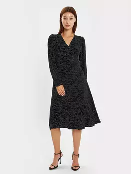 Платье женское черное в горошек