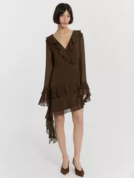 Платье женское коричневое