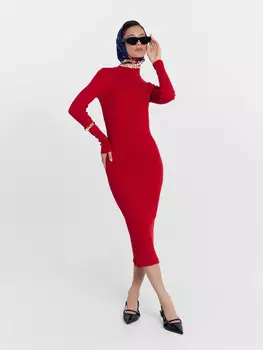 Платье женское в клюквенно-красном цвете