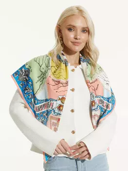 Платок "Карты Ремезова", 90*90