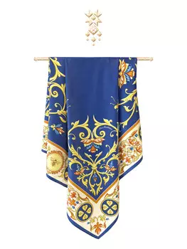 Платок "Зачатьевская моностырская роспись" 90*90