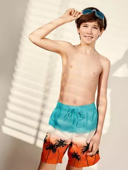 Плавательные шорты для мальчиков с тропическим принтом