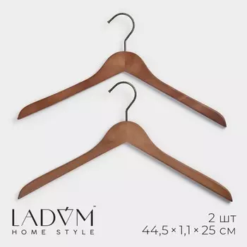 Плечики - вешалки ladоm retro, 44.51.125 см, 2 шт., деревянные