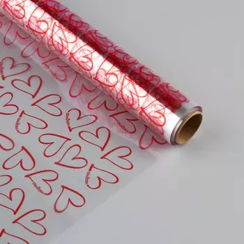 Пленка для цветов упаковочная глянцевая прозрачная