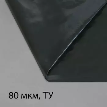 Пленка полиэтиленовая, техническая, толщина 80 мкм, 5 3 м, рукав (2 1,5 м), черная, 2 сорт, эконом 50 %