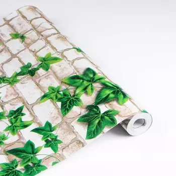 Пленка самоклеящаяся кирпич с вьюнком 10м*45см