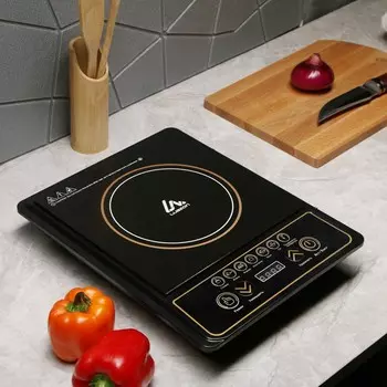 Плитка электрическая luazon lip-001, индукционная, 1 конфорка, 2100 вт, черная