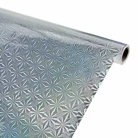 Пленка самоклеящаяся, голография, серебристая, круги 0,45 м х 3 м, 3 мкр