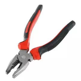 Плоскогубцы комбинированные лом, шлифованные, двухкомпонентные рукоятки, 180 мм