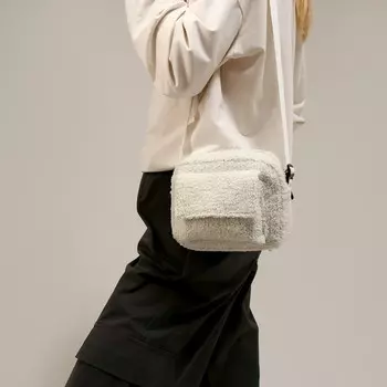 Плюшевая сумка тедди кросс-боди, белая