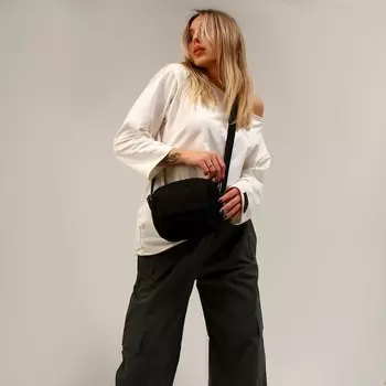 Плюшевая сумка тедди кросс-боди, черная