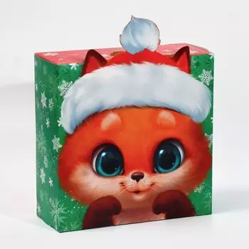 Подарочная коробка новогодняя складная