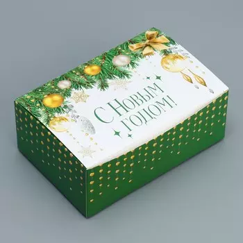 Подарочная коробка складная, новогодняя