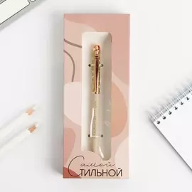 Ручка шариковая, синяя паста, 1.0 мм, матовая, металл