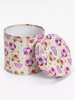 Подарочная шляпная коробка, мишка, 2020 см