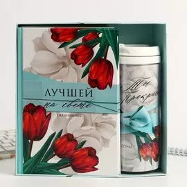 Подарочный набор, ежедневник и термостакан