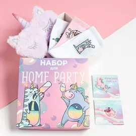 Подарочный набор party, маска для сна, носки женские, 3 пары