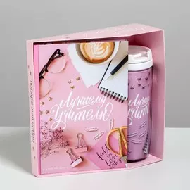 Подарочный набор, ежедневник а5, 80 листов, термостакан 350 мл