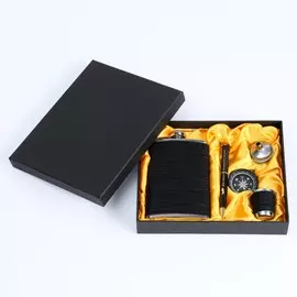 Подарочный набор 5 в 1: фляжка 270 мл, брелок с компасом, воронка, рюмка, 18 х 23