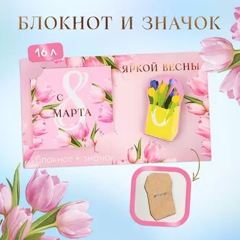 Подарочный набор, блокнот и значок