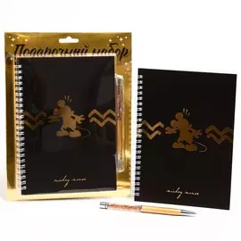 Подарочный набор: ежедневник а5, на гребне, 60 листов и ручка, микки маус