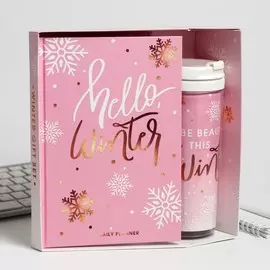Подарочный набор hello, winter ежеднкевник+термостакан