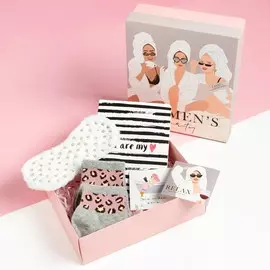 Подарочный набор kaftan party, носки 2 пары, маска для сна