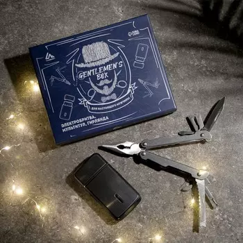 Подарочный набор luazon, электробритва lbr-13, мультитул в чехле, гирлянда