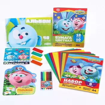 Подарочный набор первоклассника, 6 предметов, смешарики