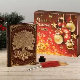 Родословная книга с пером в шкатулке