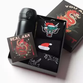 Подарочный набор термос носки