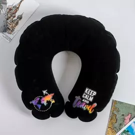 Подушка для путешествий keep calm and travel, черная