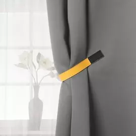 Подхват для штор из кожзаменителя, 35 × 2,5 см, цвет жёлтый