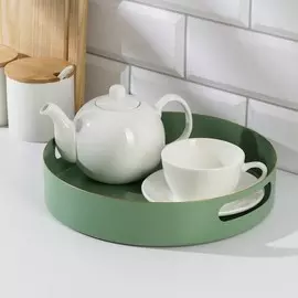 Поднос, 25×5 см, цвет зелёный