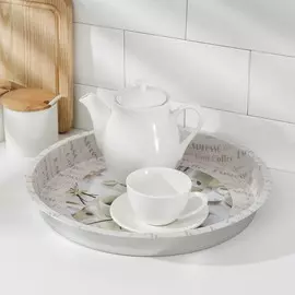 Поднос, 34×34×4 см, цвет бежевый