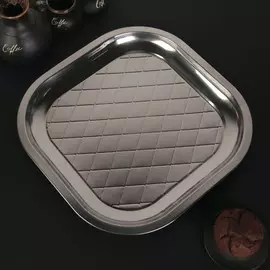 Поднос, 35×2,7 см, цвет серебряный