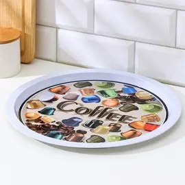 Поднос coffe, 32×32×1,5 см, цвет белый