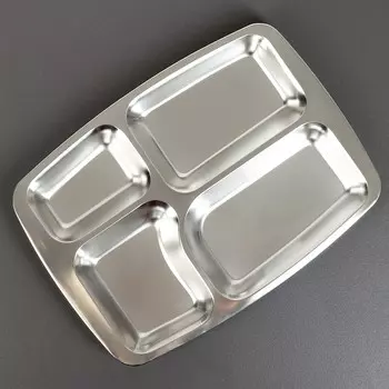 Поднос из нержавеющей стали, 36,5272 см, 4 секции