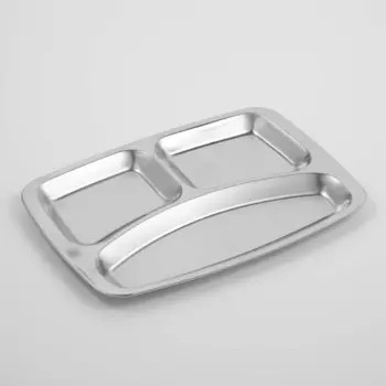 Поднос, 3 секции, 29211.5 см, нержавеющая сталь, серебристый