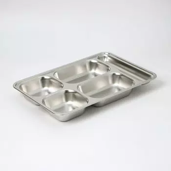 Поднос, 5 секций, 32224 см, нержавеющая сталь, серебристый