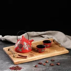 Поднос деревянный для завтрака, массив дуба, 50х30 см